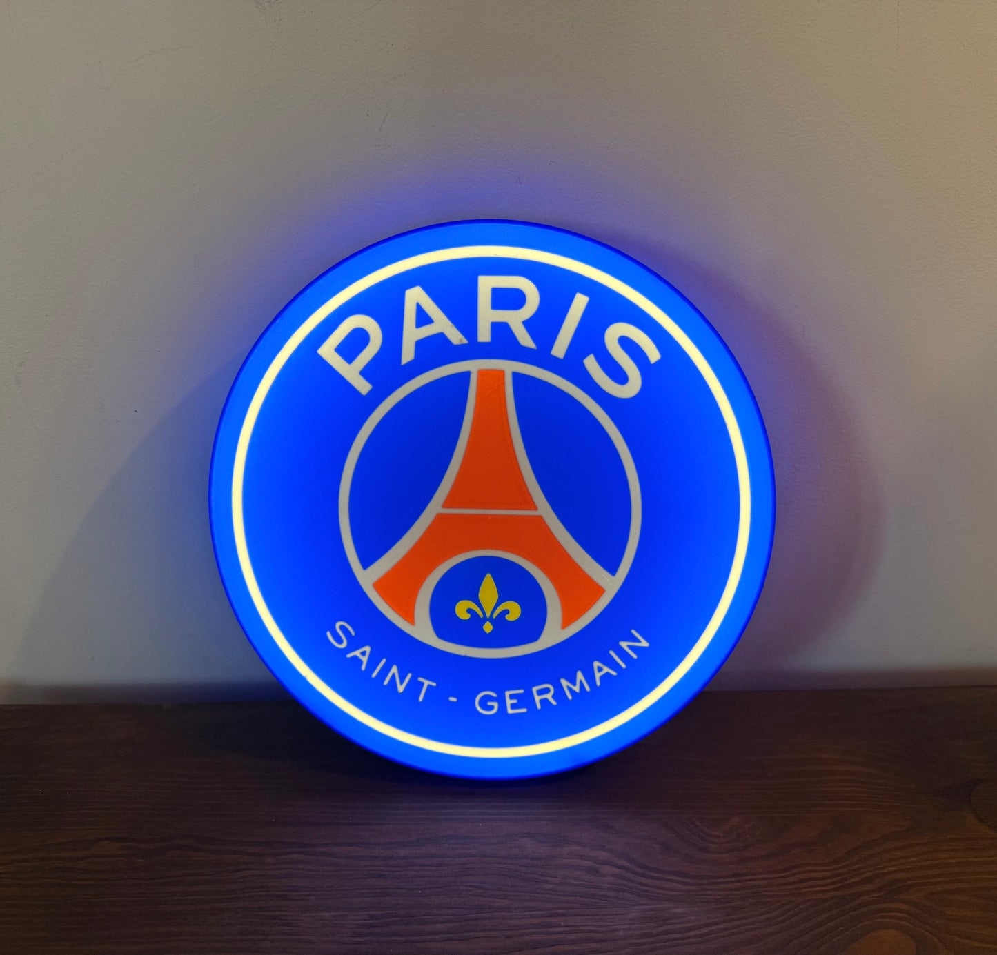 Enseigne Lumineuse PSG Paris Saint Germain Football Équipe Décoration Murale LED Support Cadeau Fan Foot