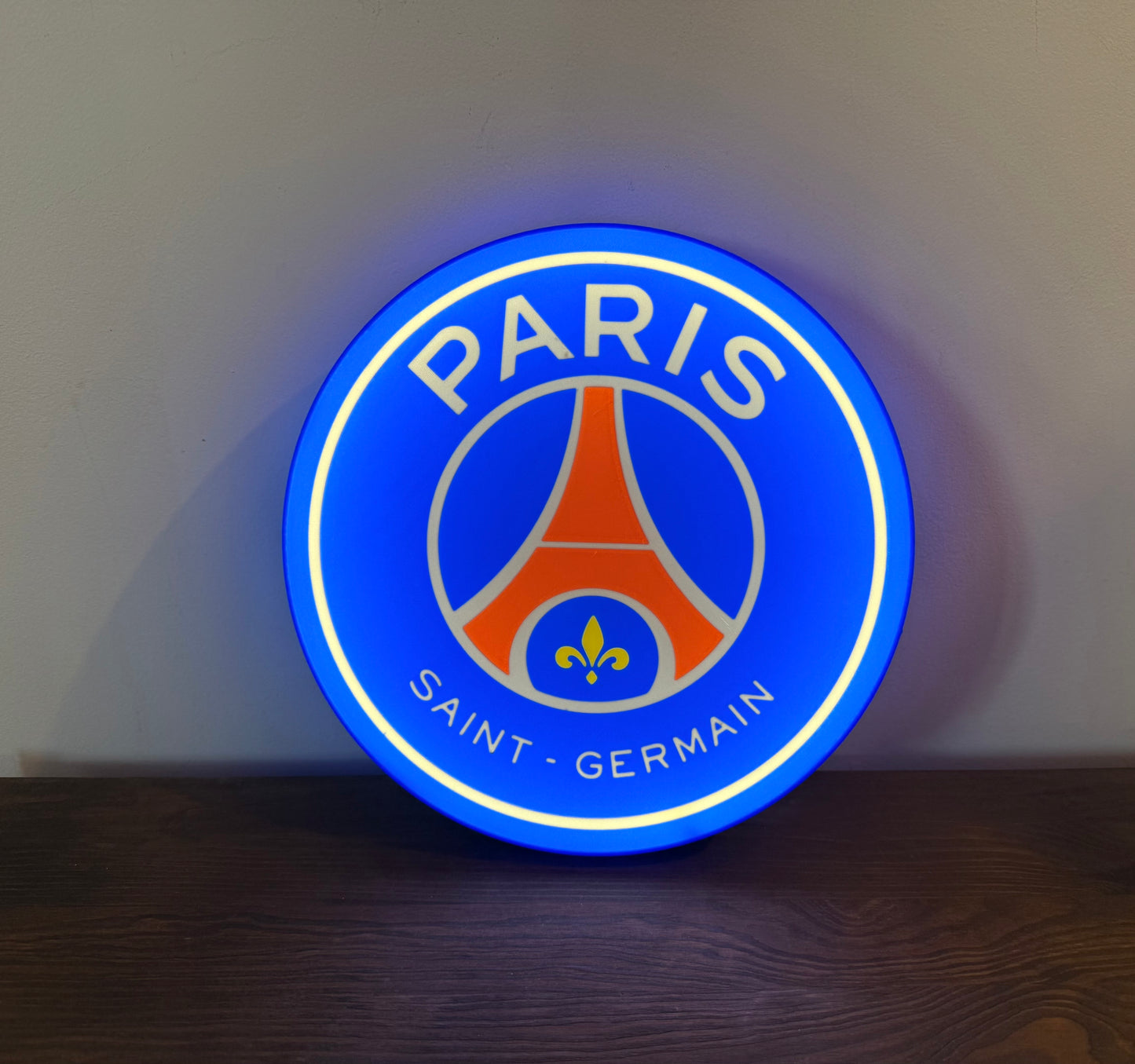 Enseigne Lumineuse PSG Paris Saint Germain Football Équipe Décoration Murale LED Support Cadeau Fan Foot