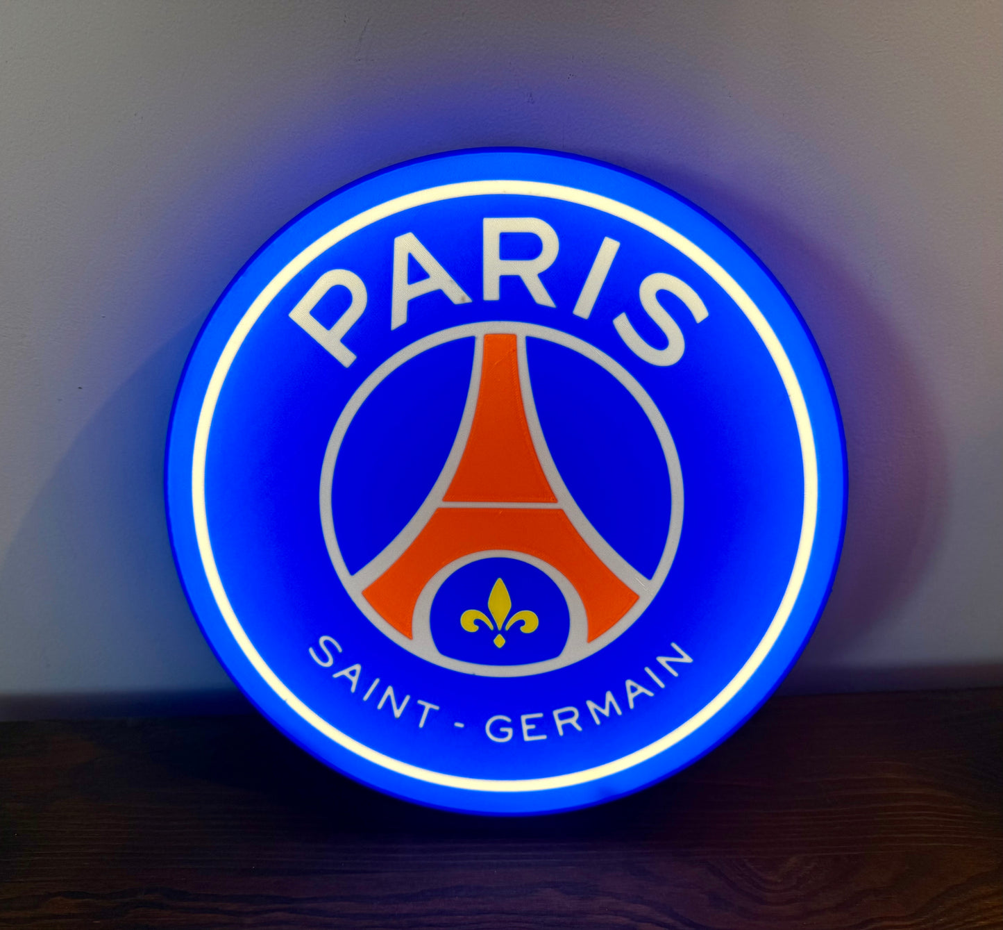 Enseigne Lumineuse PSG Paris Saint Germain Football Équipe Décoration Murale LED Support Cadeau Fan Foot