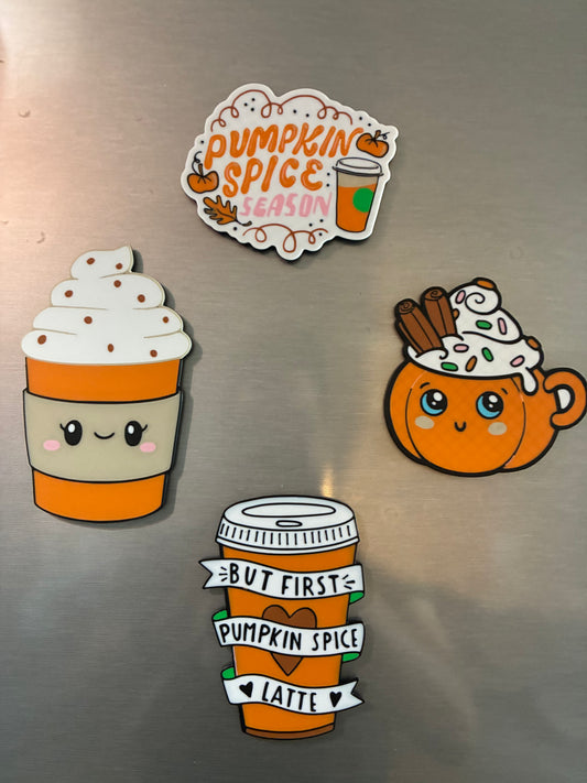 Lot de magnets Pumpkin Spice, décoration frigo automne, aimants kawaii café