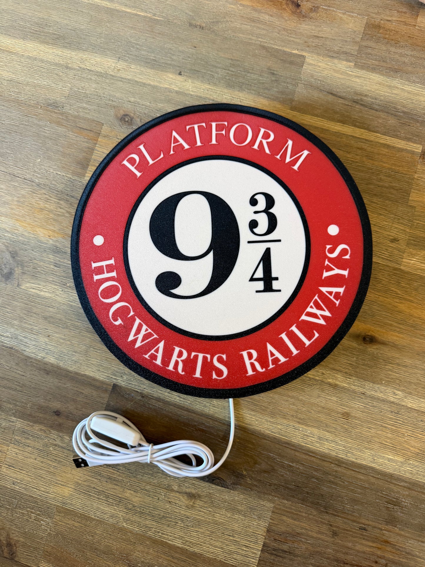 Enseigne Lumineuse Harry Potter - Platform 9 ¾ - Décoration Murale LED USB (30 cm)