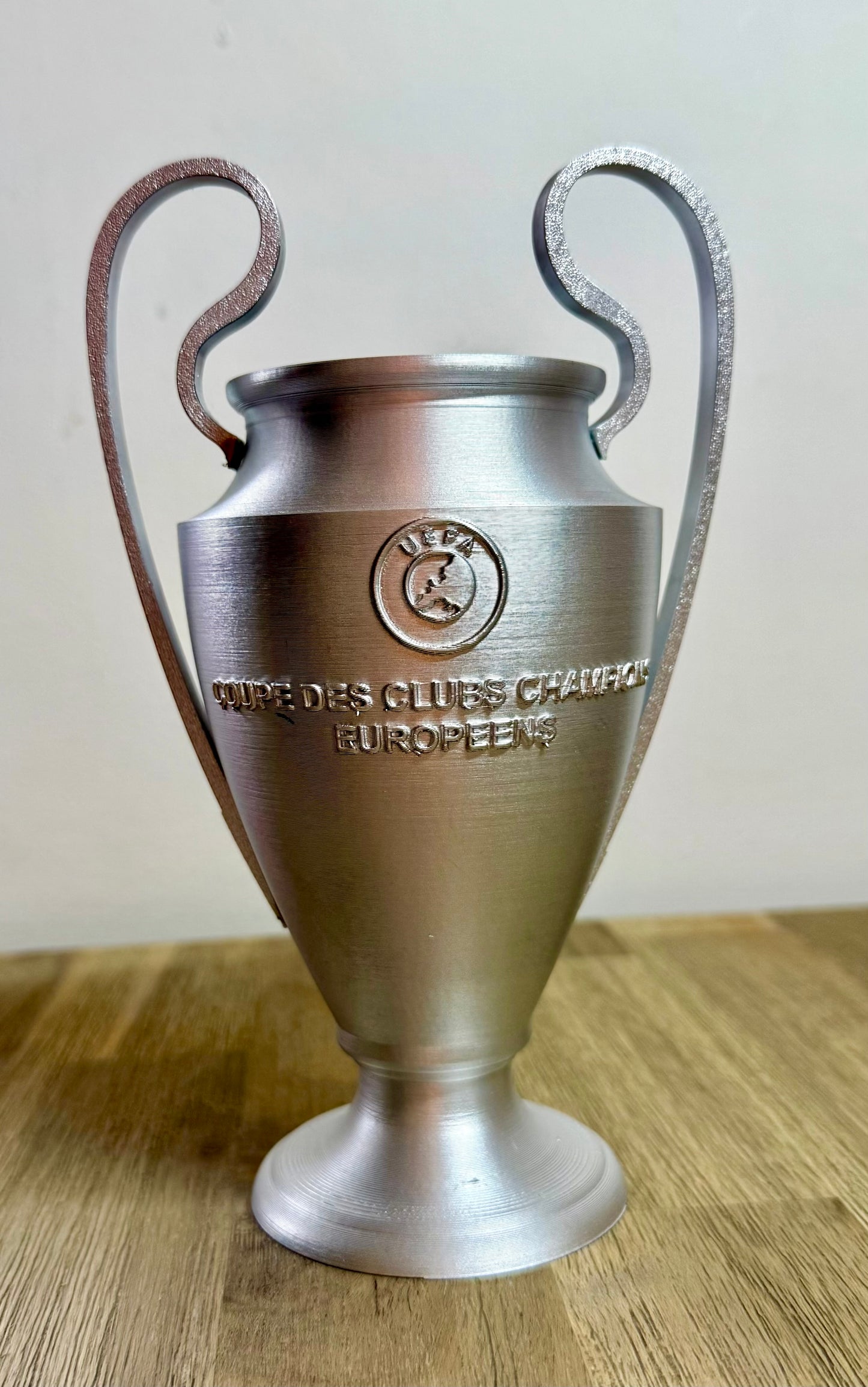 Champions League Réplique de la Coupe UEFA 3D Argentée, Trophée football, Décoration football, fan de foot, Supporter Lyon, PSG, Champions