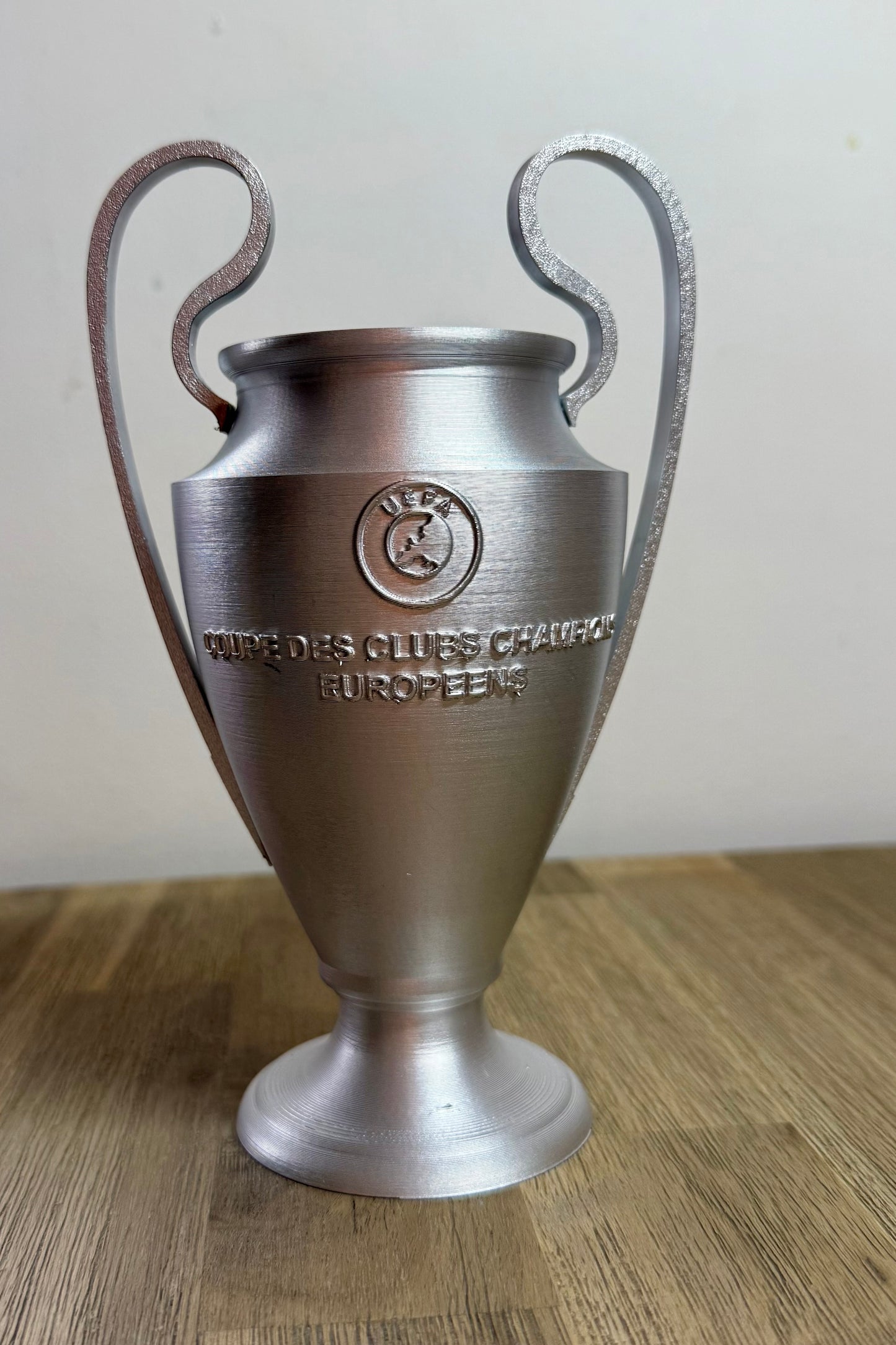 Champions League Réplique de la Coupe UEFA 3D Argentée, Trophée football, Décoration football, fan de foot, Supporter Lyon, PSG, Champions