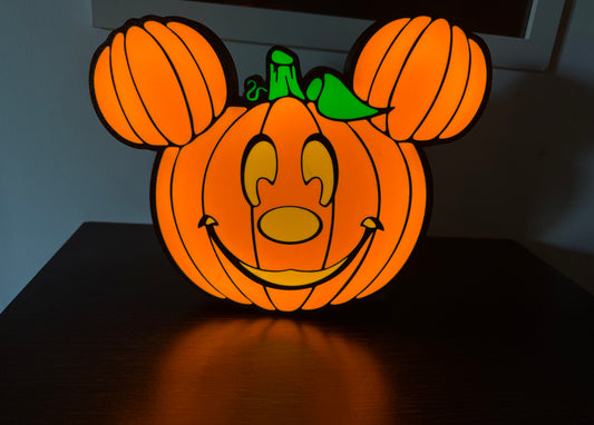 Logo lumineux Citrouille Mickey – Décoration Halloween Disney – Lampe USB