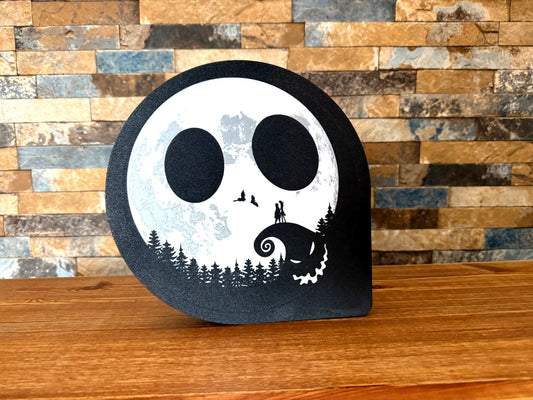 Lampe Jack Skellington – Veilleuse USB blanche – Déco Halloween Tim Burton – Impression 3D Nightmare Before Christmas