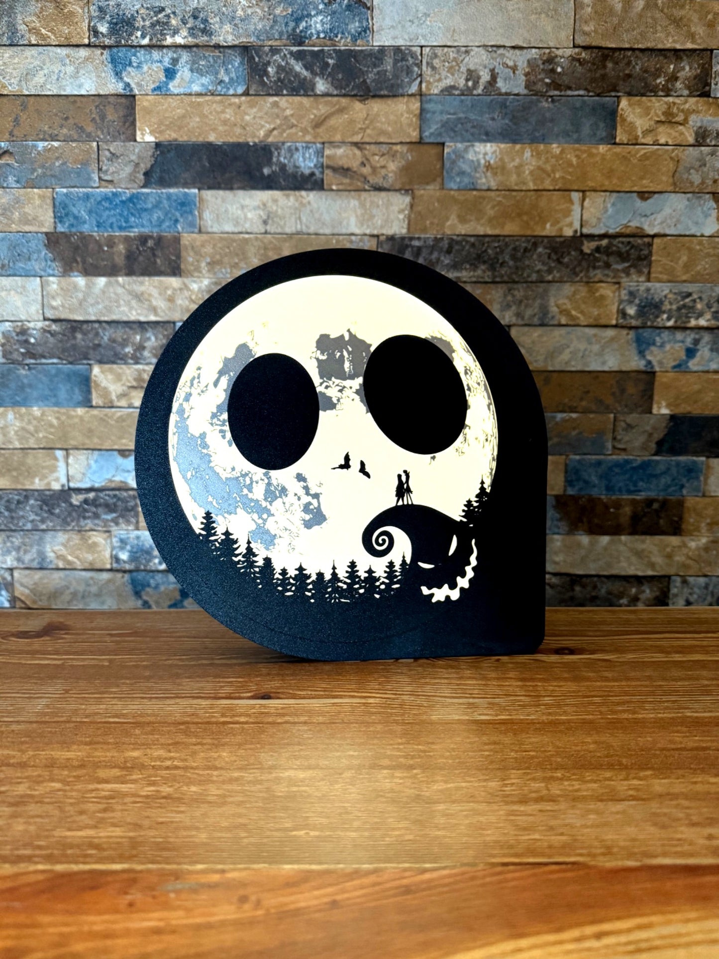 Lampe Jack Skellington – Veilleuse USB blanche – Déco Halloween Tim Burton – Impression 3D Nightmare Before Christmas
