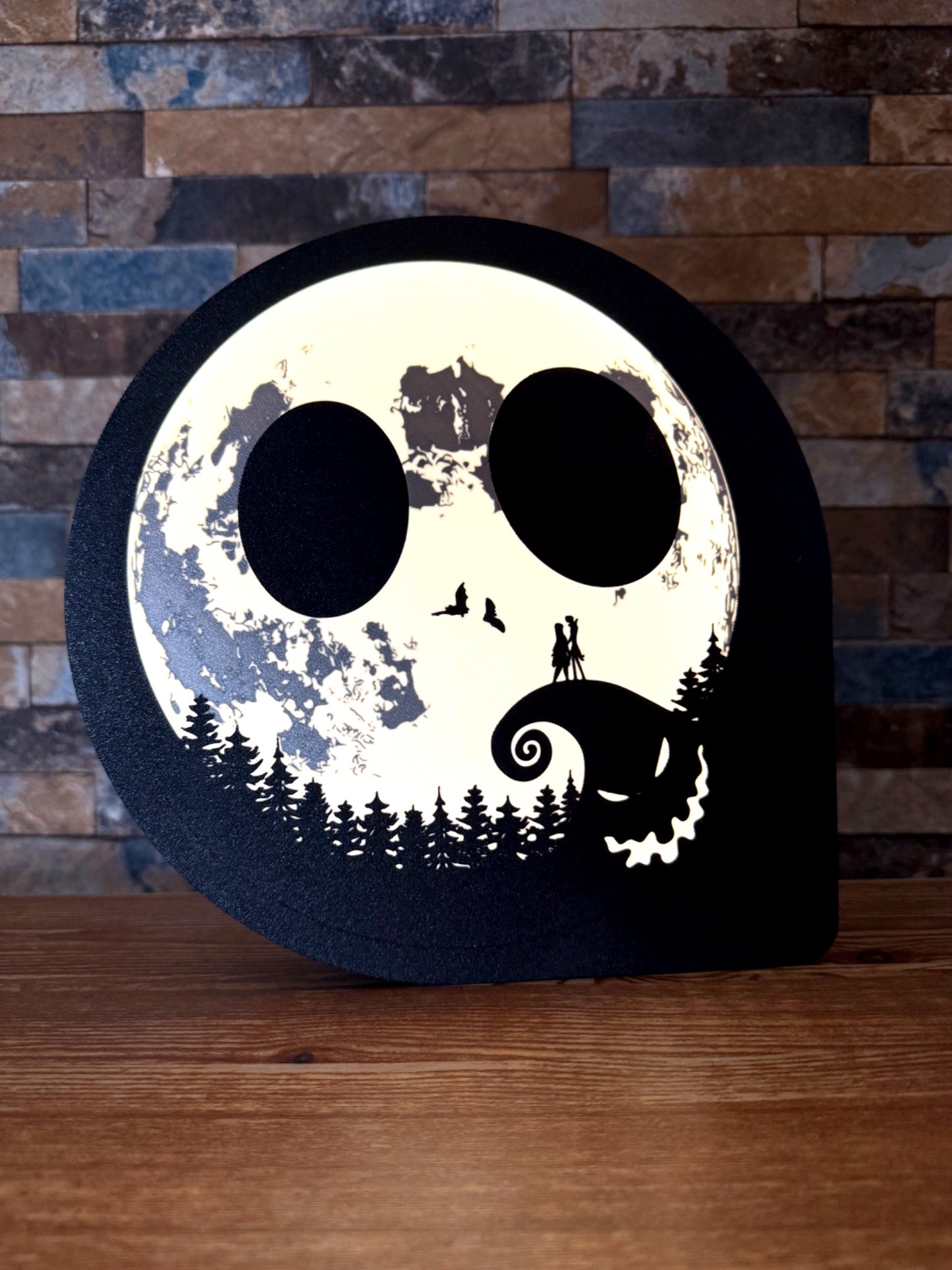 Lampe Jack Skellington – Veilleuse USB blanche – Déco Halloween Tim Burton – Impression 3D Nightmare Before Christmas