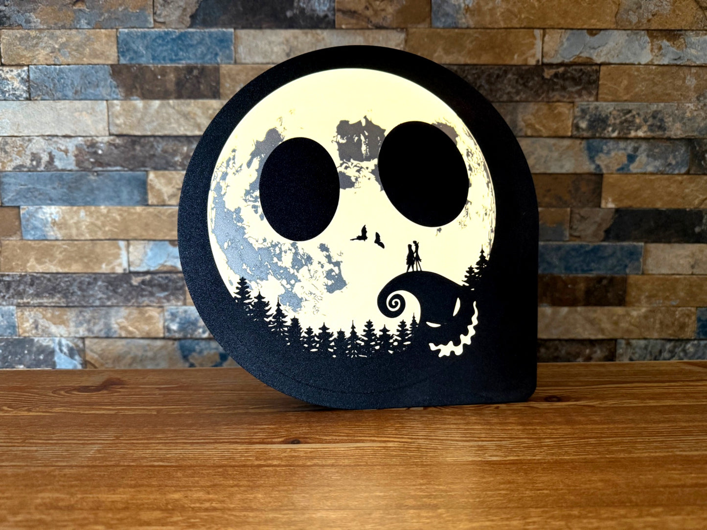 Lampe Jack Skellington – Veilleuse USB blanche – Déco Halloween Tim Burton – Impression 3D Nightmare Before Christmas