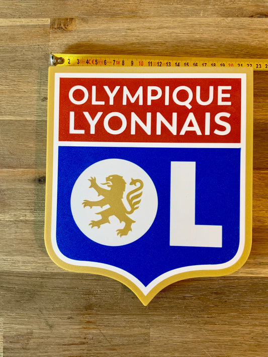 Logo lumineux Olympique Lyonnais – Déco murale LED – Cadeau supporter OL – Impression 3D artisanale
