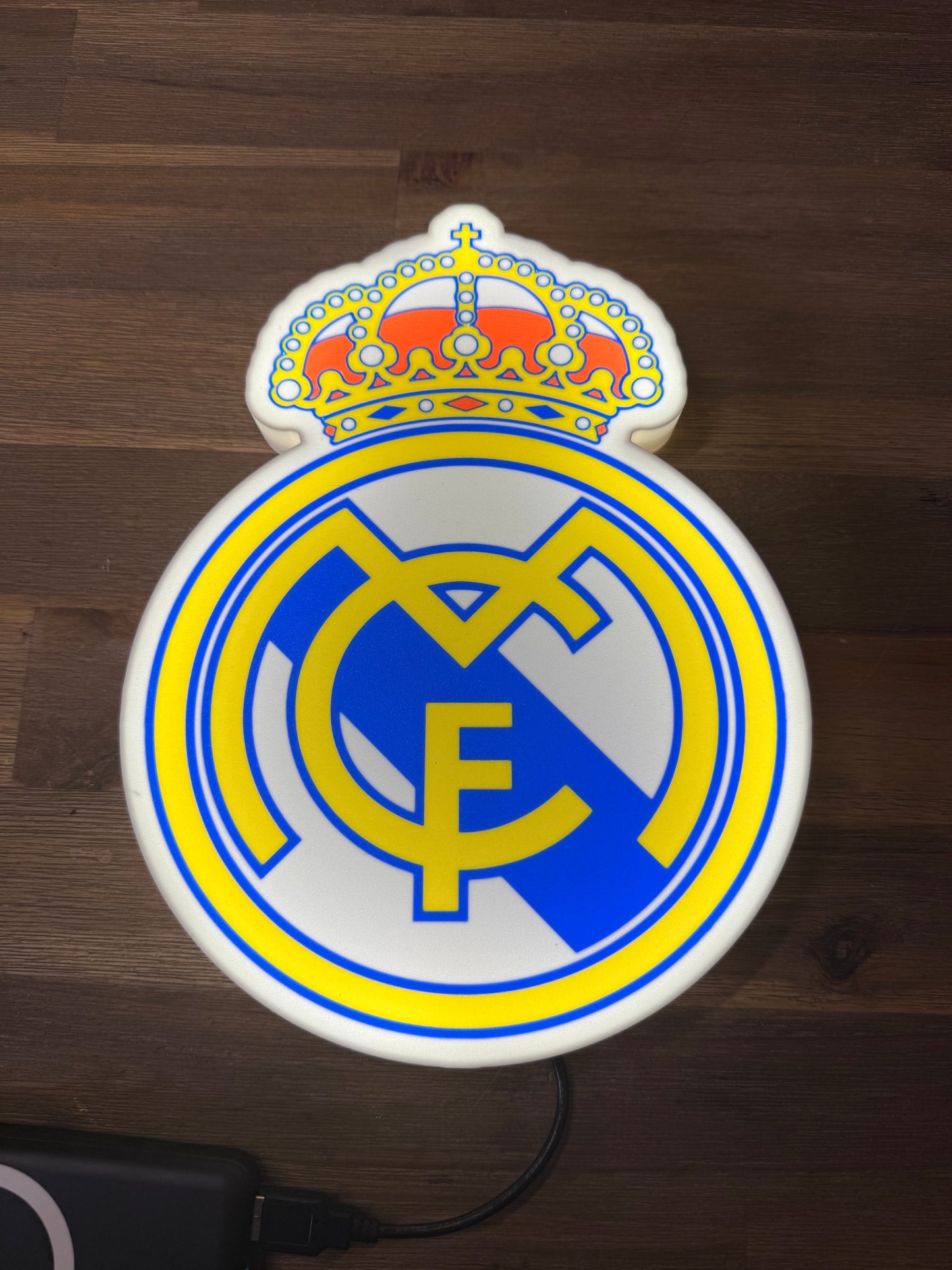 Enseigne Lumineuse Foot, Real Madrid,Football Équipe Décoration LED Support Cadeau Fan Foot