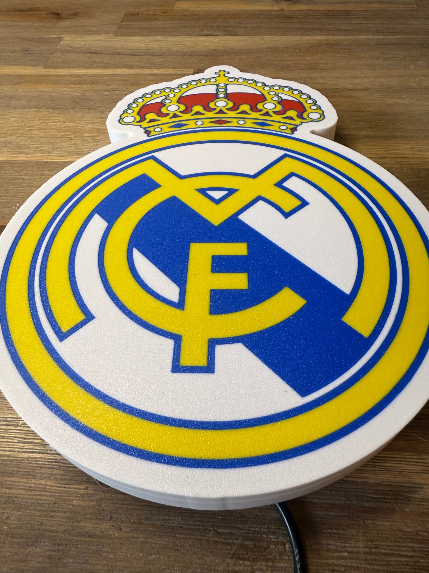 Enseigne Lumineuse Foot, Real Madrid,Football Équipe Décoration LED Support Cadeau Fan Foot