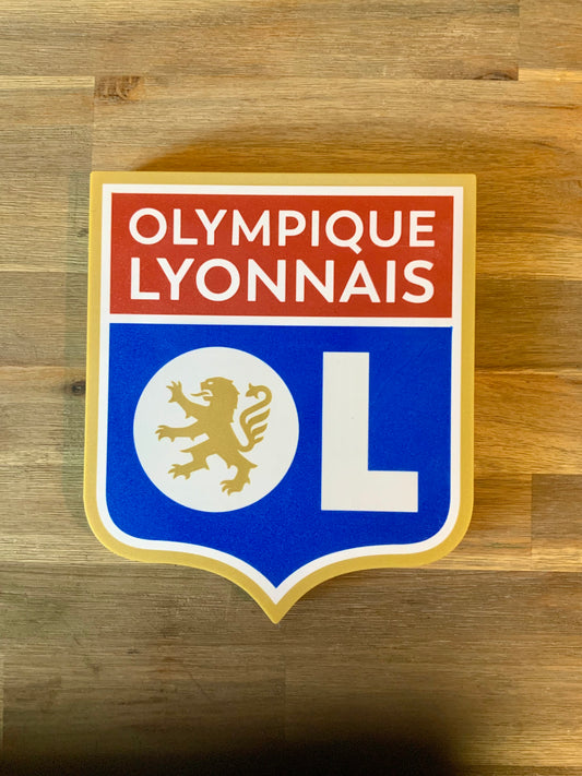 Logo lumineux Olympique Lyonnais – Déco murale LED – Cadeau supporter OL – Impression 3D artisanale