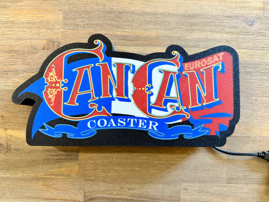 Enseigne lumineuse CanCan Coaster Eurosat 28x14 cm – Décoration LED USB – Europa-Park