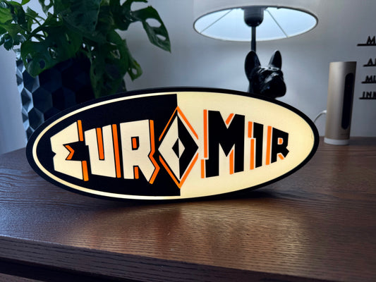 Enseigne Lumineuse EUROMIR – Europa-Park – LED USB – 30x12 cm – Impression 3D