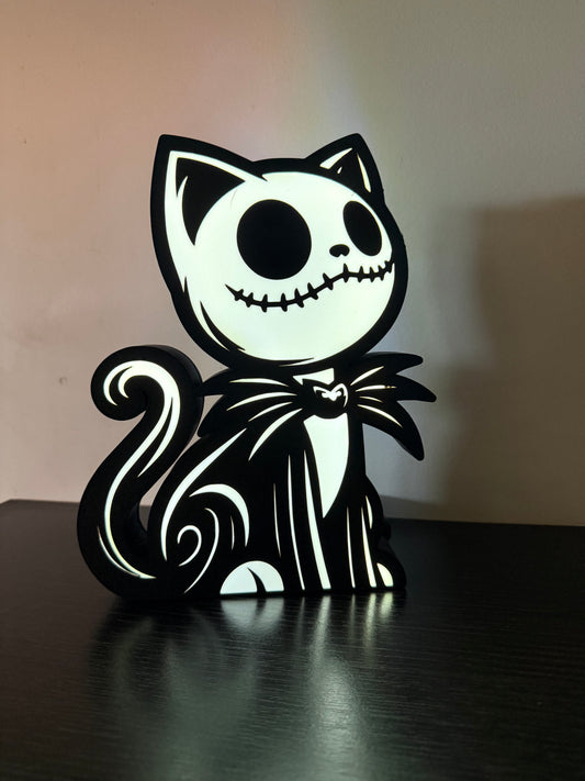 Chat Jack Skellington – Figurine / Décoration Halloween imprimée en 3D