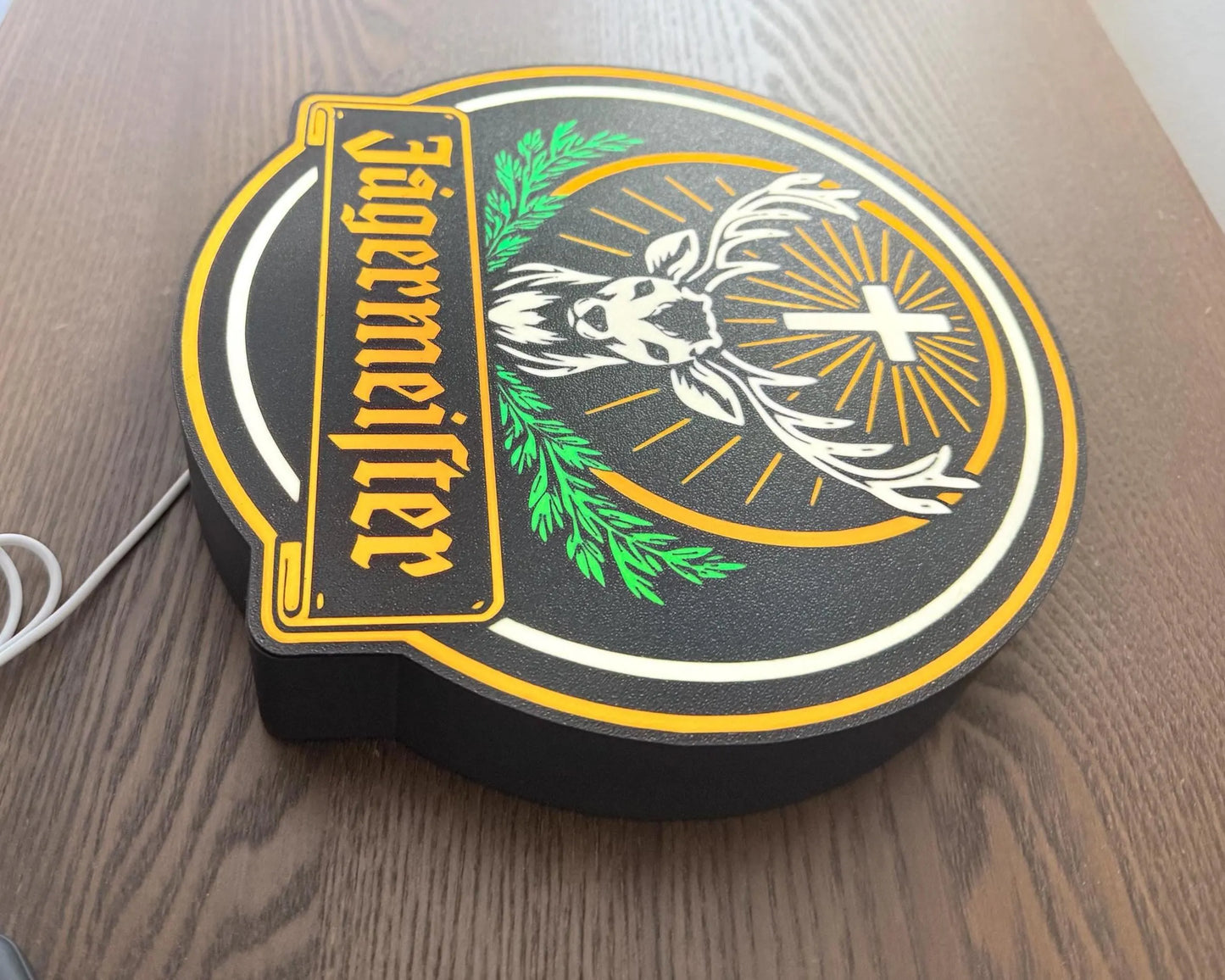 Logo lumineux Jägermeister – Enseigne LED décorative – Déco bar & garage