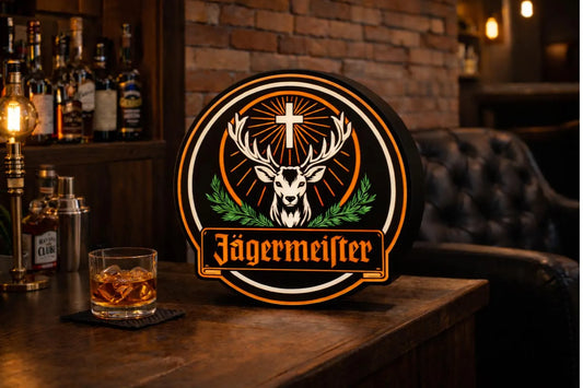 Logo lumineux Jägermeister – Enseigne LED décorative – Déco bar & garage